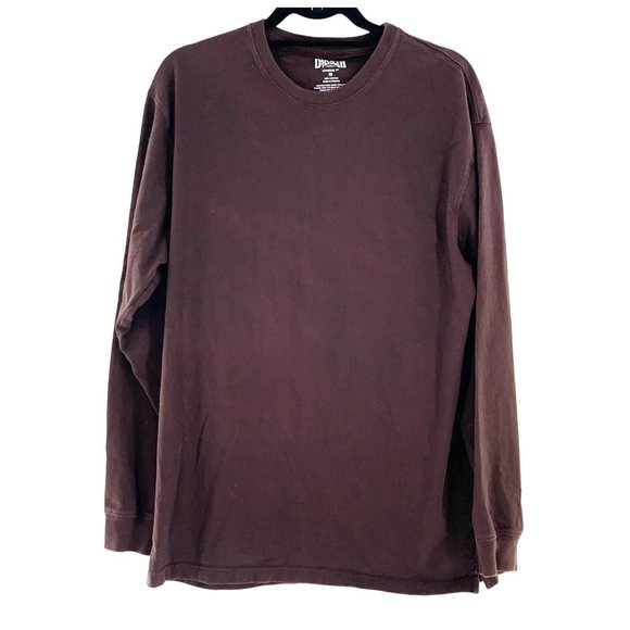 DULUTH Other - DULUTH TRADING Mens Longtail Dk Brown Long Sleeve Cotton Tee Sz Medium